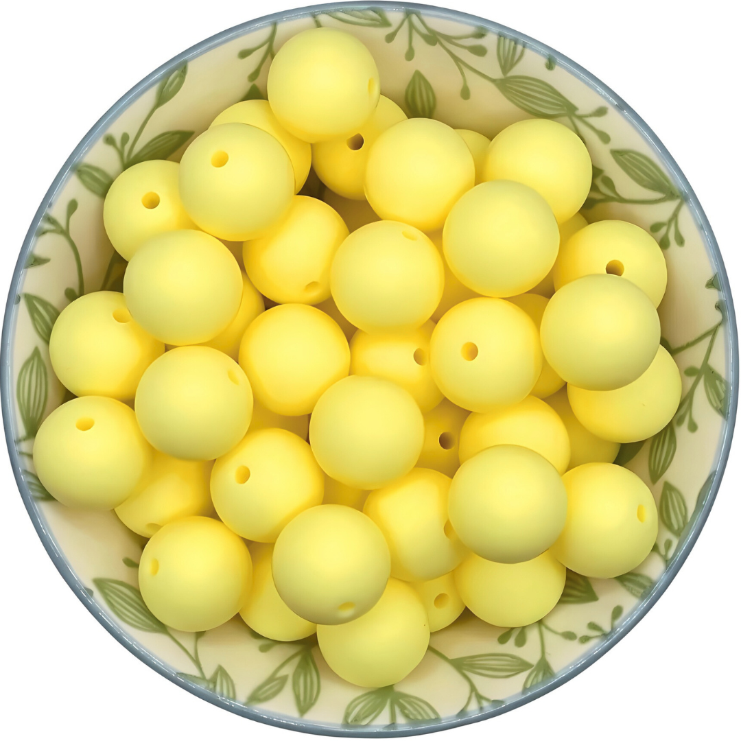 Siliconen kralen 15mm room geel