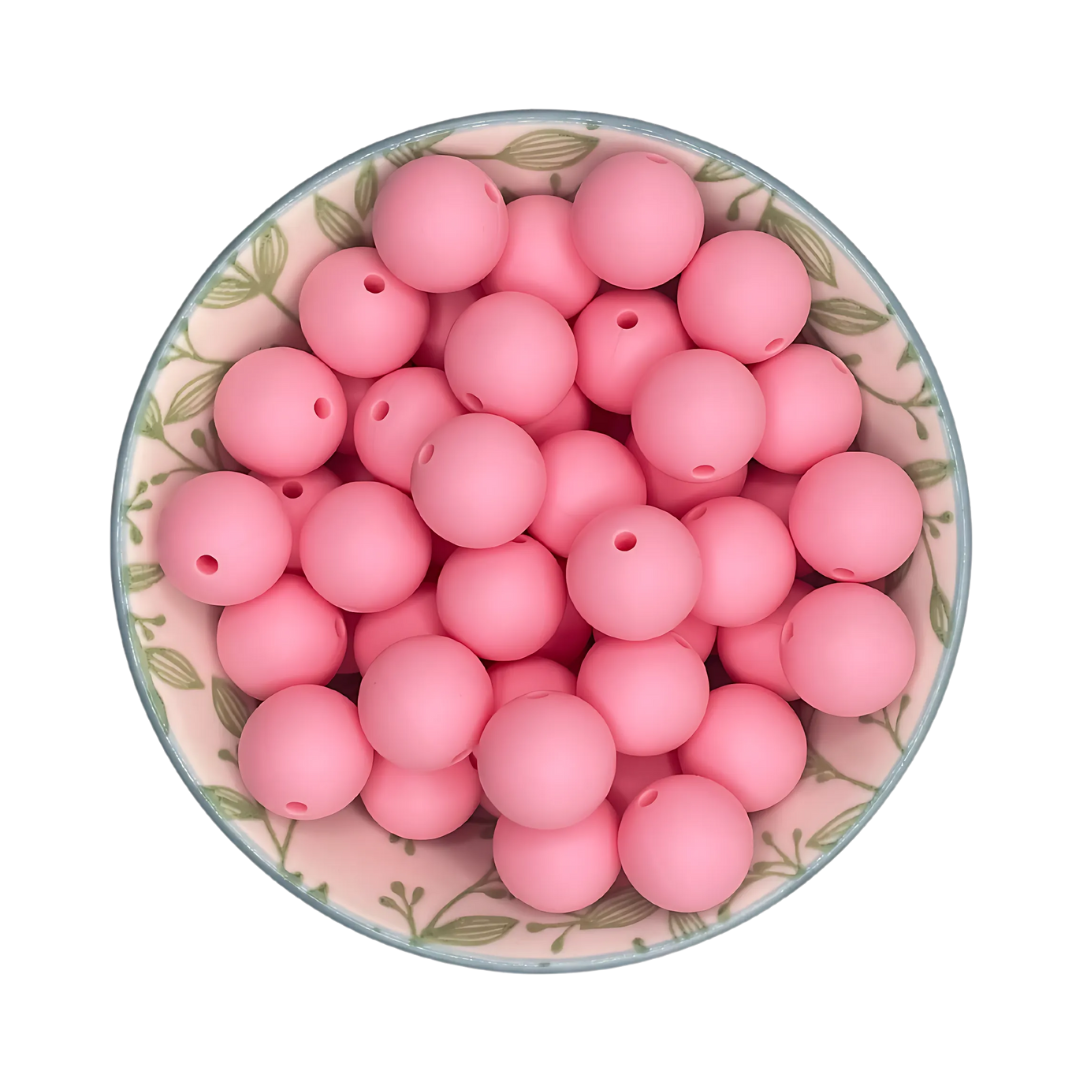 Siliconen kralen 15mm bubblegum roze