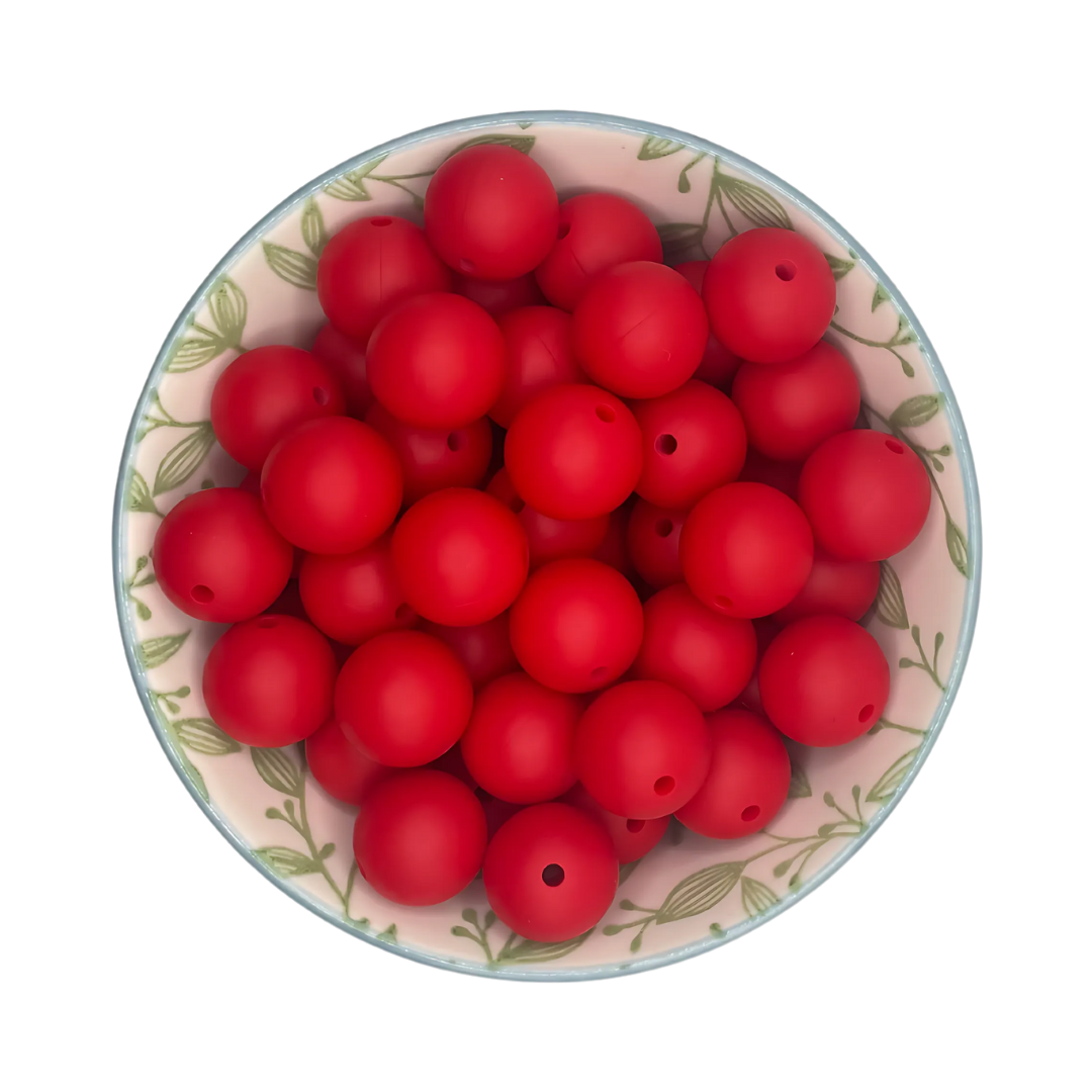 Siliconen kralen 15mm vuurrood