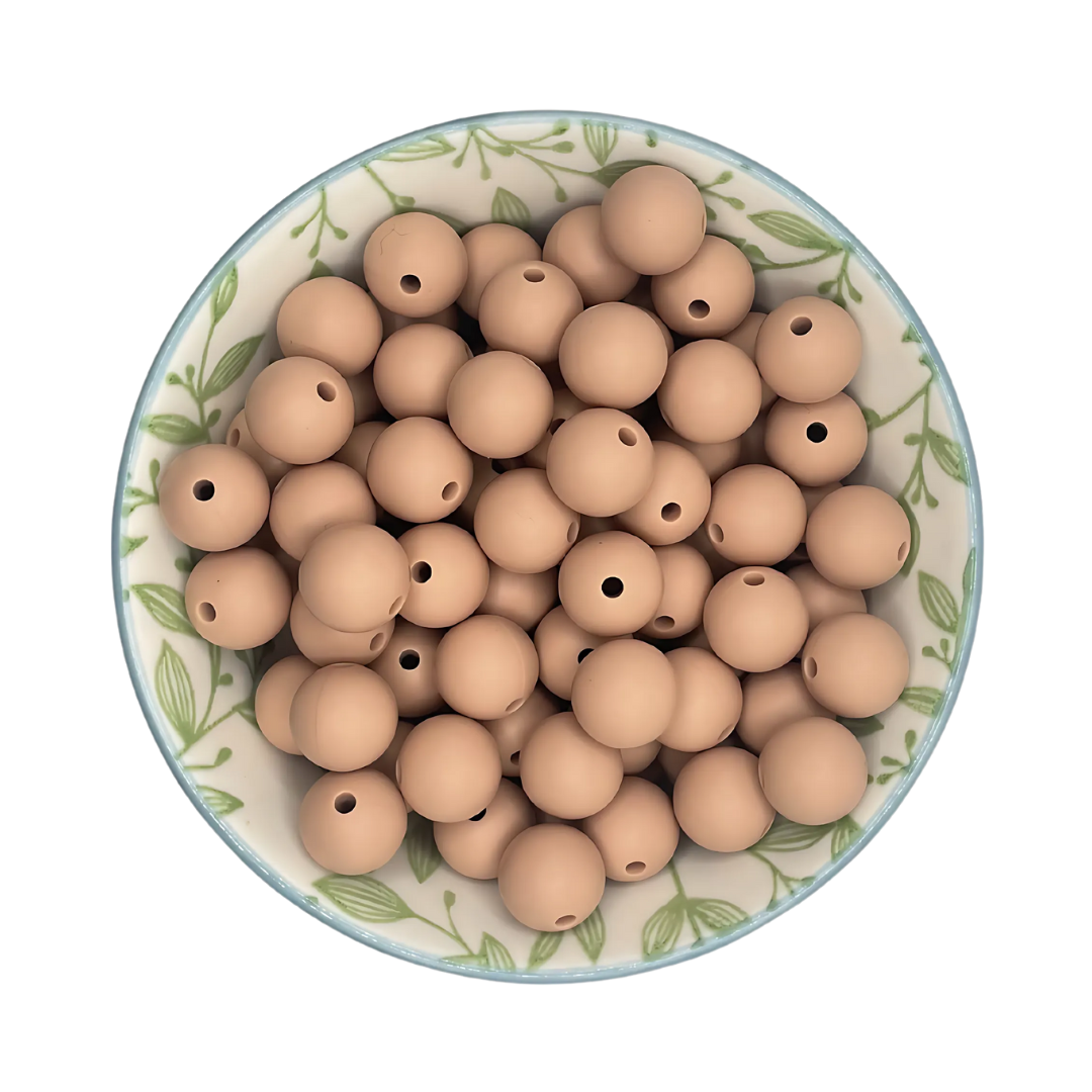 Siliconen kralen 12mm sandstone