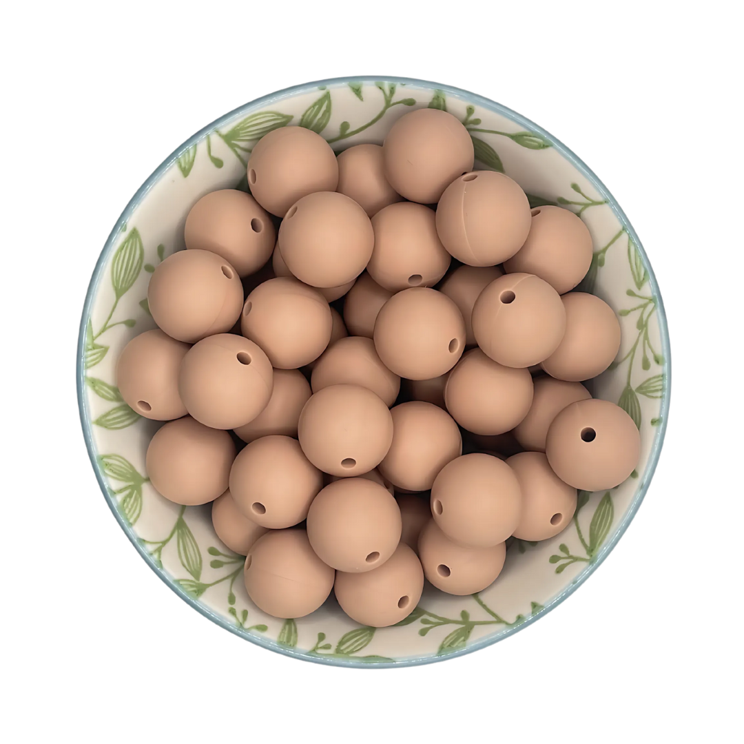 Siliconen kralen 15mm sandstone
