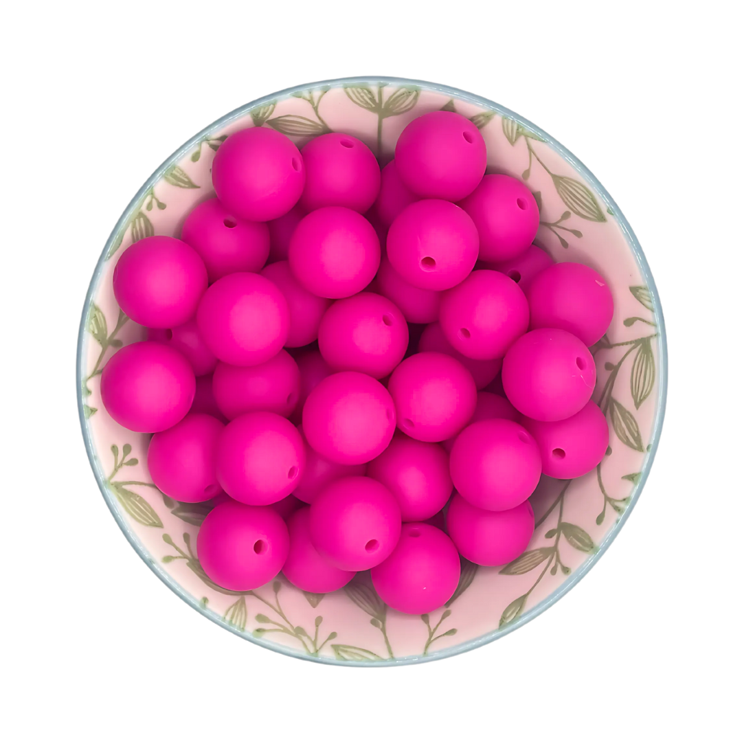Siliconen kralen 15mm Fuchsia