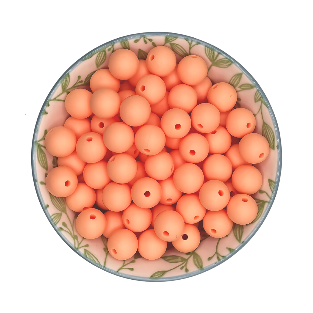 Siliconen kralen 12mm peach