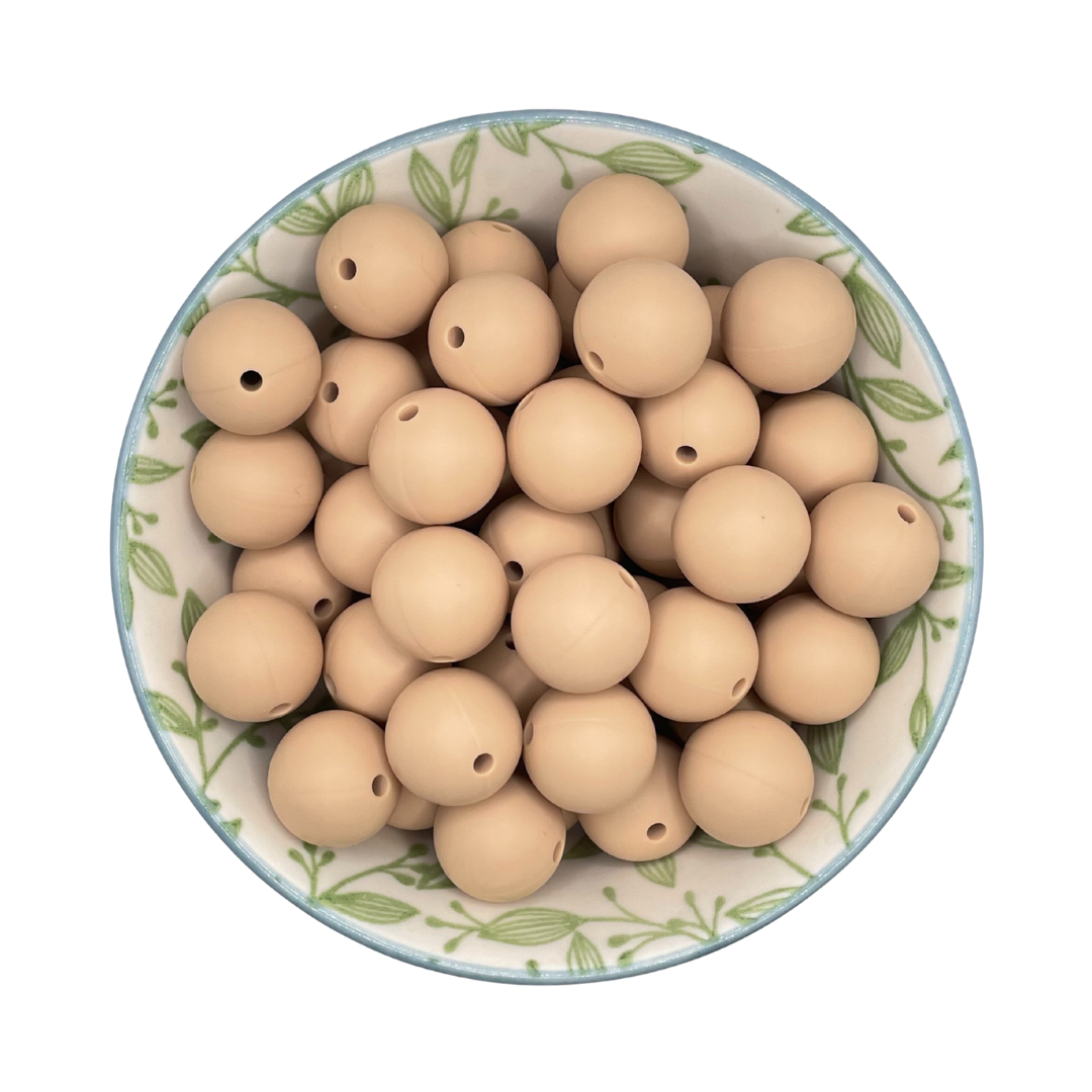 Siliconen kralen Taupe 15mm