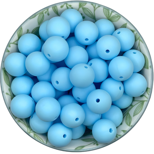 Siliconen kralen 15mm helder blauw bpa vrij