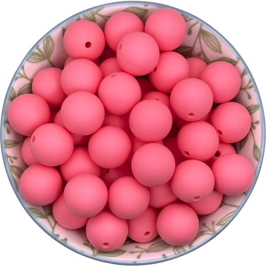 Siliconen Kralen Roze 25st