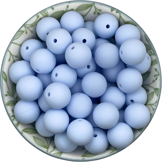 Siliconen kralen 15mm baby blauw