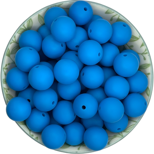 Siliconen kralen 15mm diep blauw