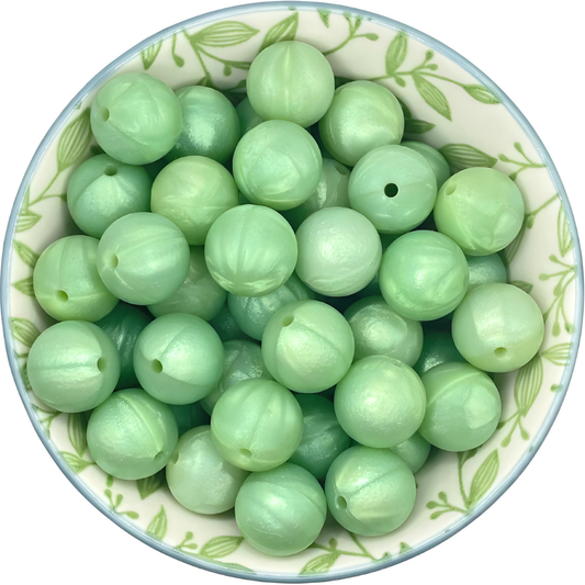 Siliconen Kralen Green Pearl 25st