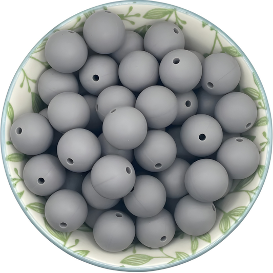 Siliconen Kralen Grijs 25st