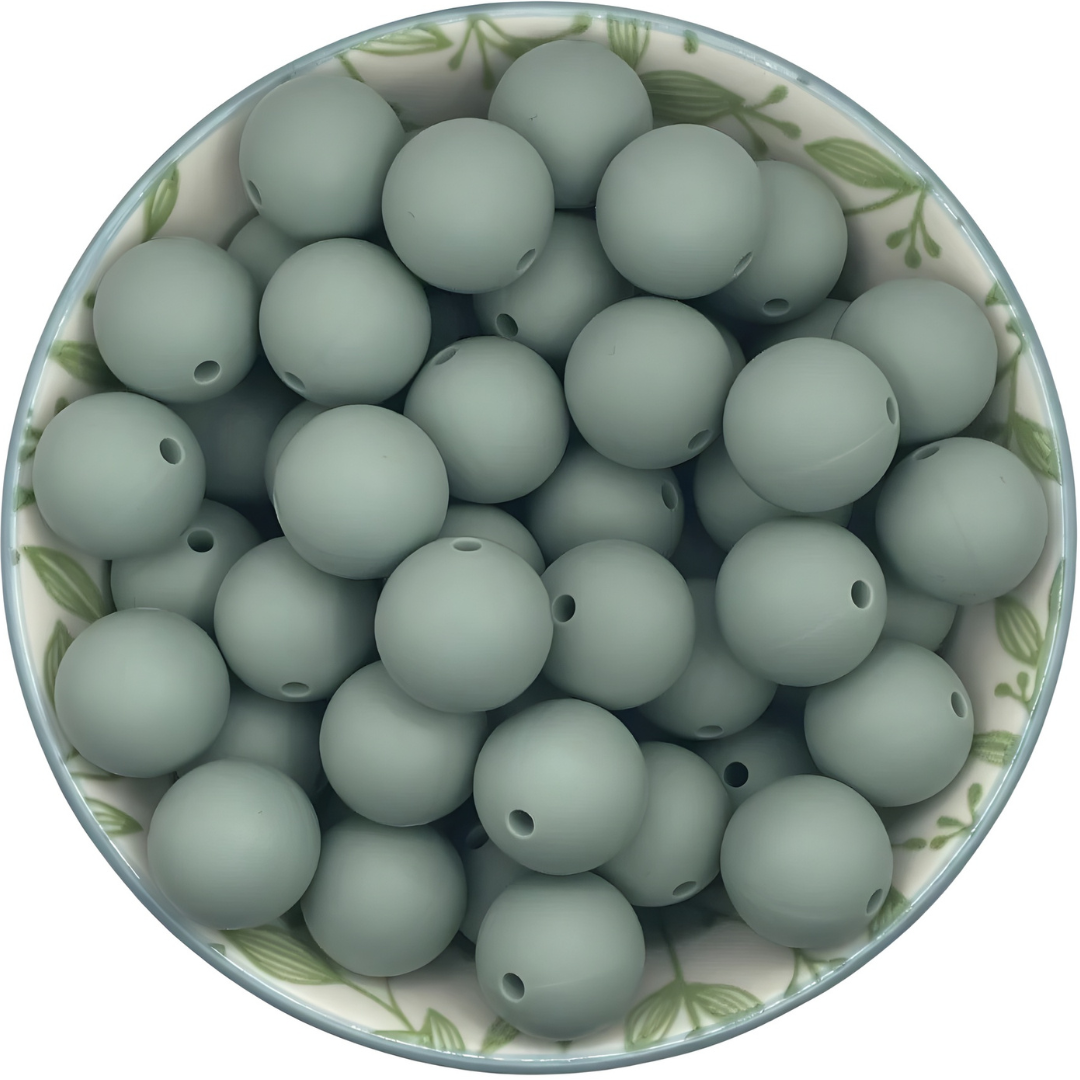 Siliconen kralen 15mm Hazy grijs