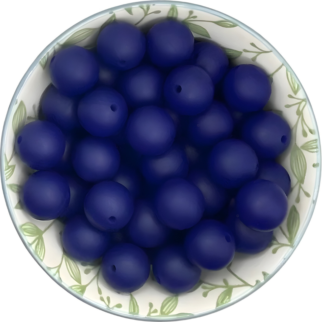 Siliconen Kralen Midnight Blue 25st