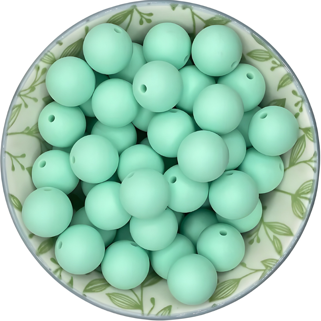 Siliconen kralen 15mm Mint