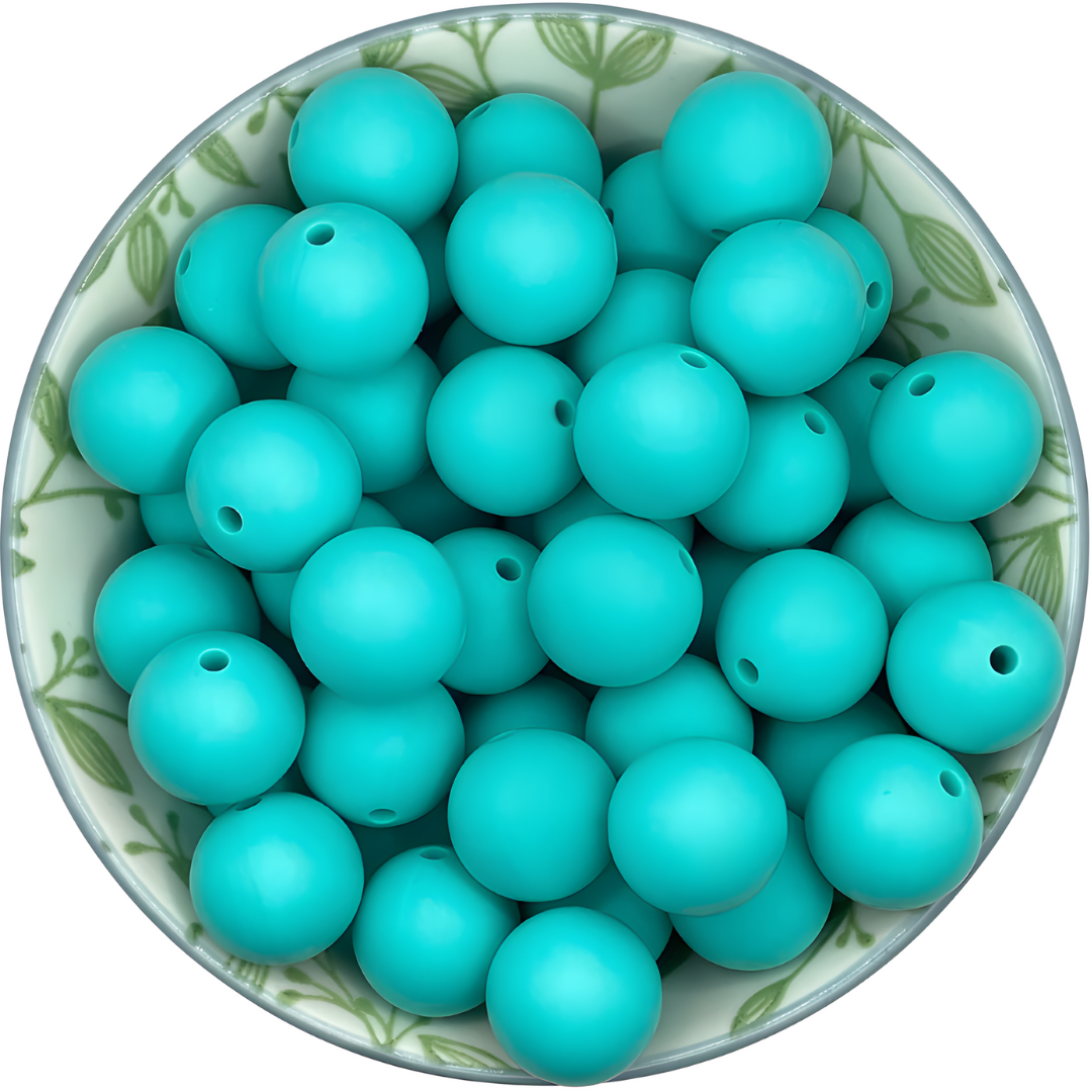 Siliconen kralen 15mm Turquoise