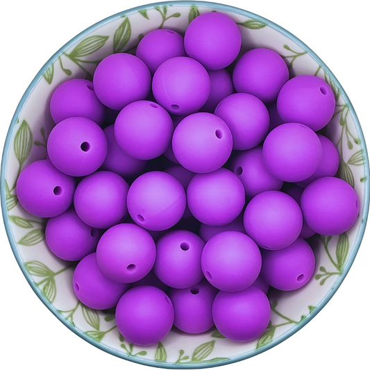 Siliconen kralen 15mm violet paars