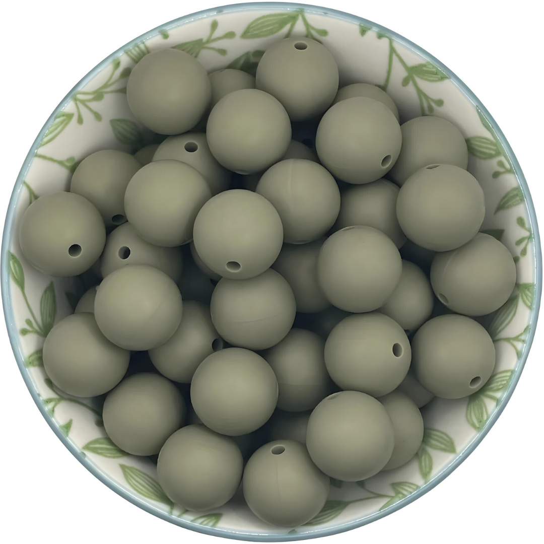 Siliconen kralen 15mm Warm Grijs