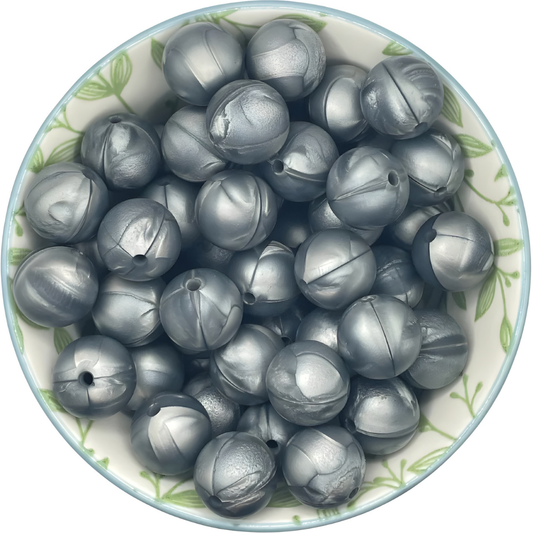 Siliconen Kralen Zilver 25st