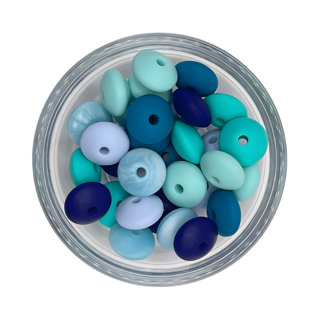 Siliconen kralenmix tussenschijfjes space