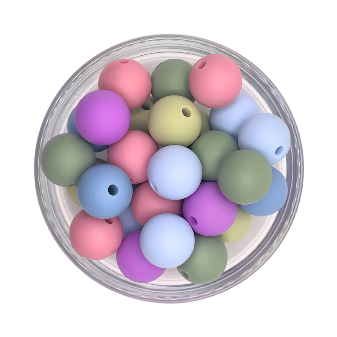 Kralenmix 12mm sterre roze licht blauw paars