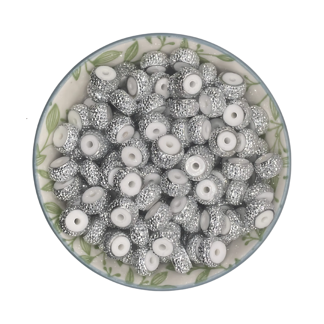 strass tussenschijfjes zilver hoog