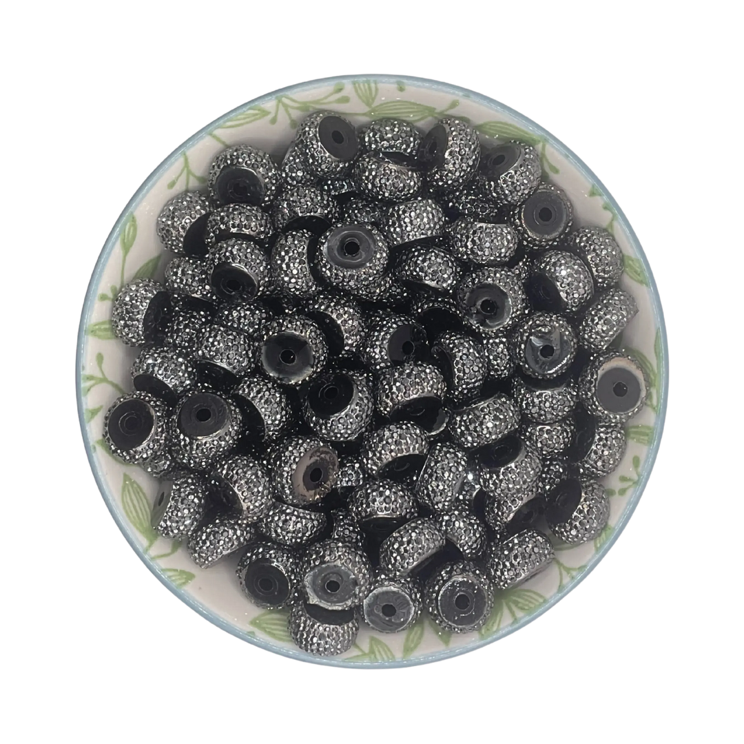 strass tussenschijfjes zwart hoog