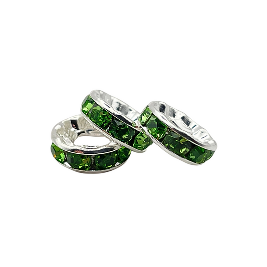 Tussenschijfje Strass Groen (grote opening)