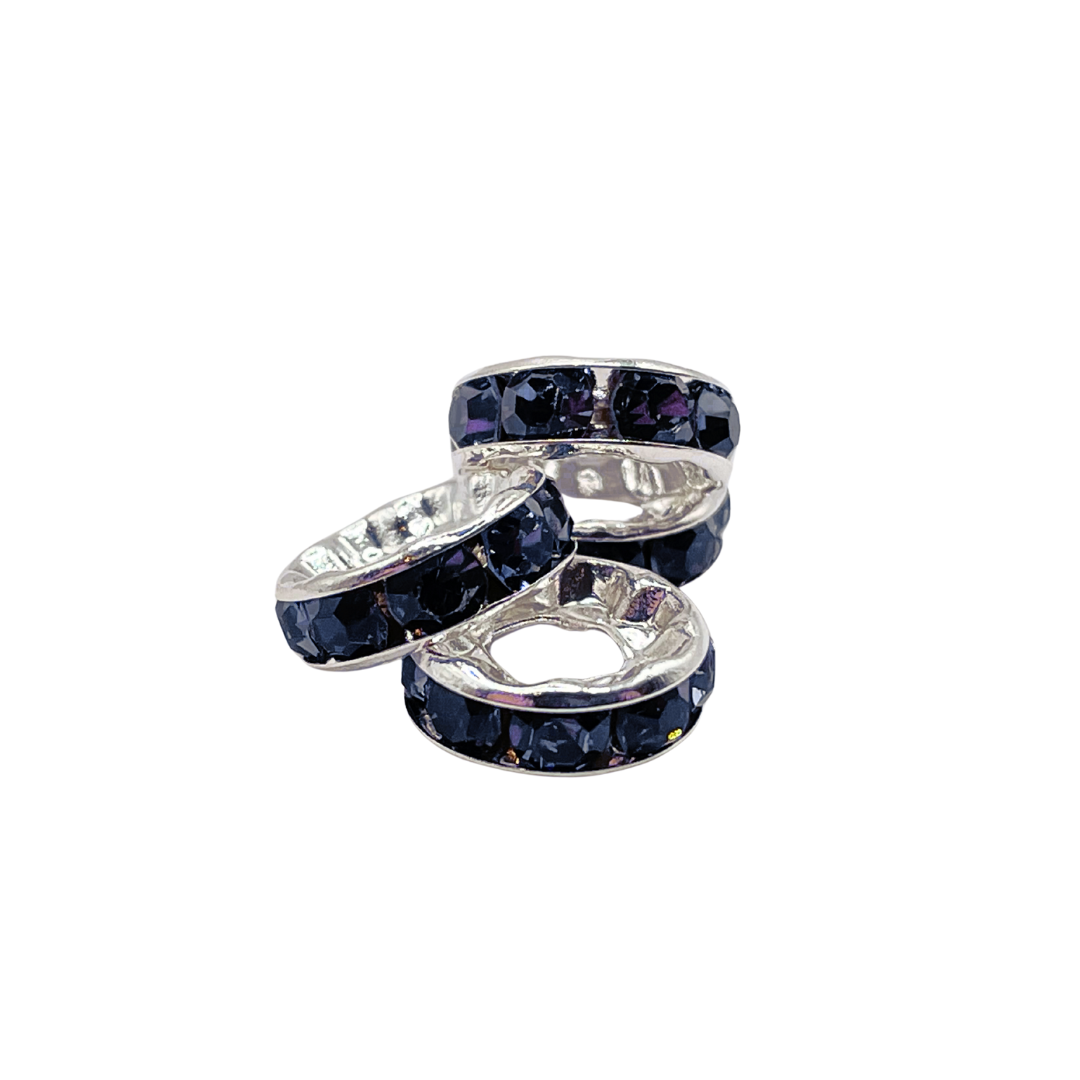 Srass tussenschijfjes met grote opening heel donker paars