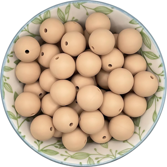 Siliconen kralen 15mm taupe