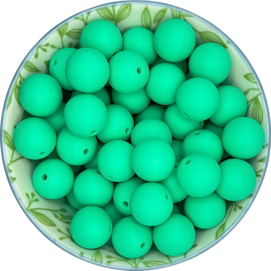 Siliconen kralen 15mm teal