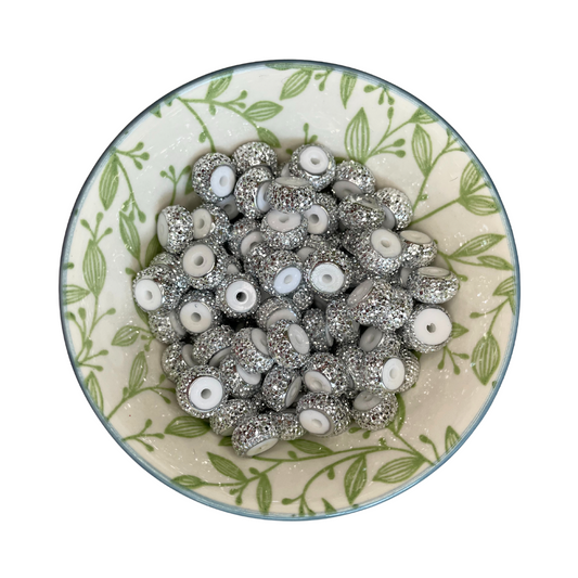 Tussenschijf Hoog Strass Zilver
