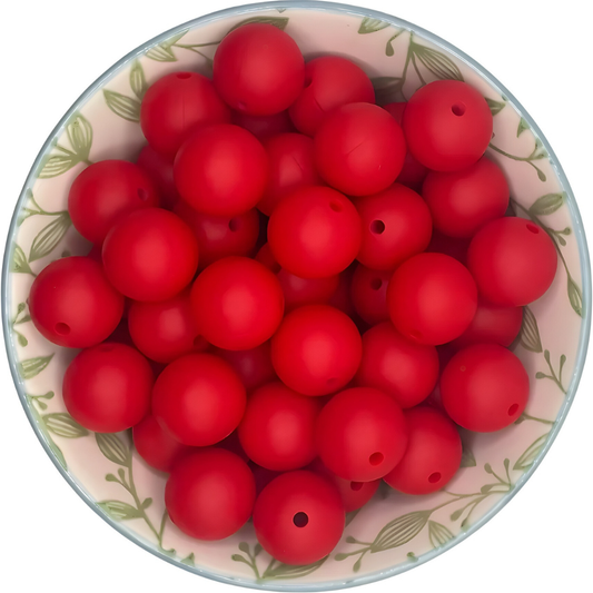 Siliconen kralen 15mm vuur rood