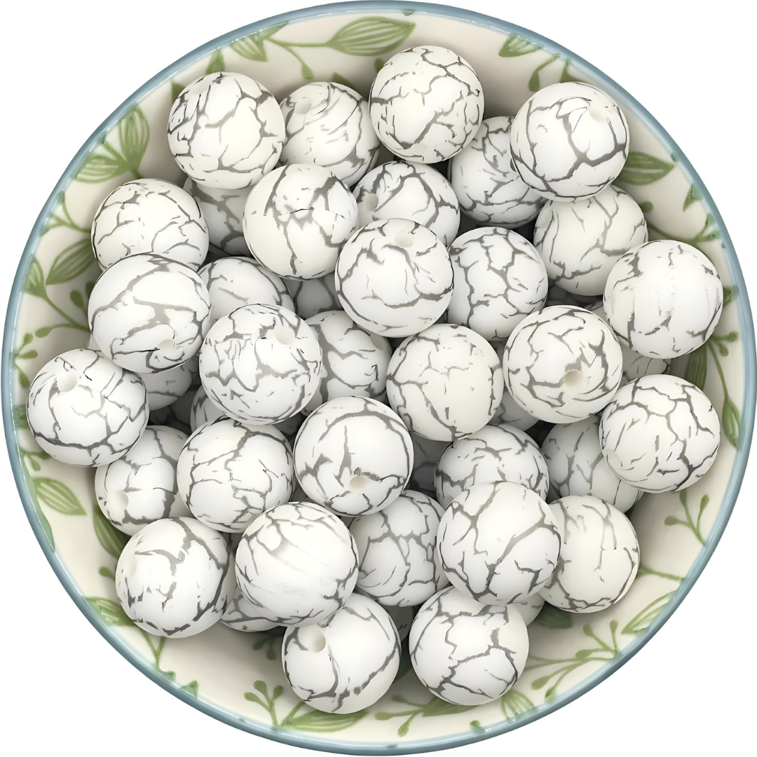 Siliconen printkralensone wit