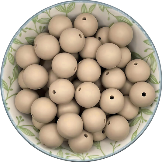 Siliconen kralen 15mm zand