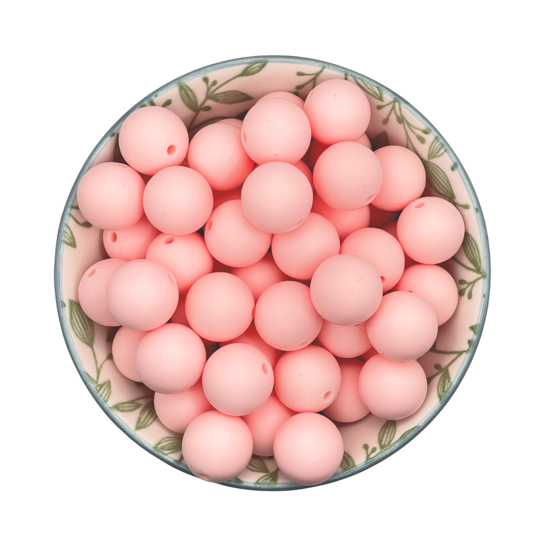 Siliconen kralen 15mm baby roze