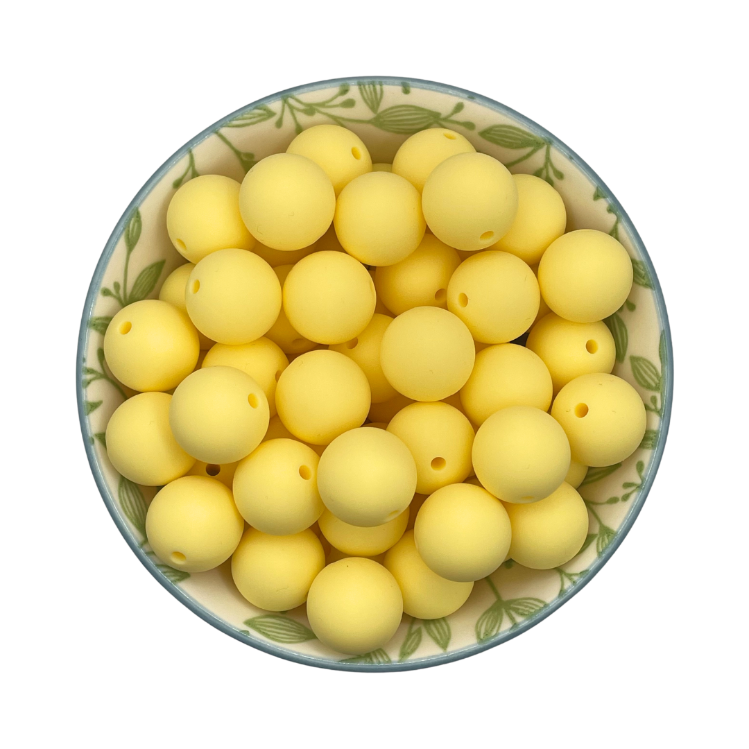 Siliconen kralen 15mm custard