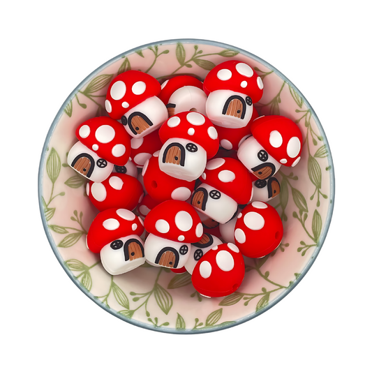 Figuurkralen Paddenstoel Rood 3D