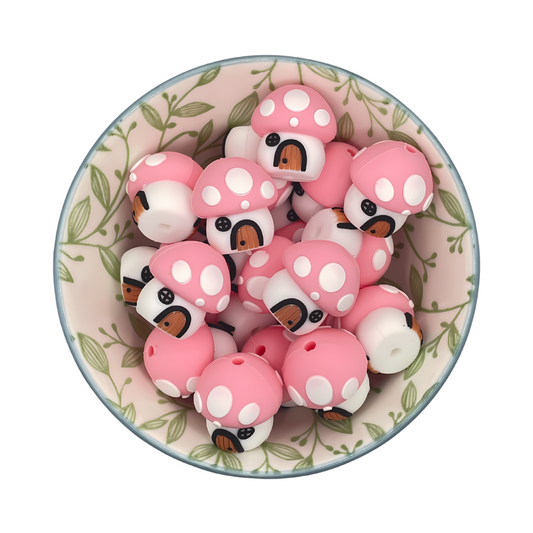 Figuurkralen Paddenstoel Roze 3D