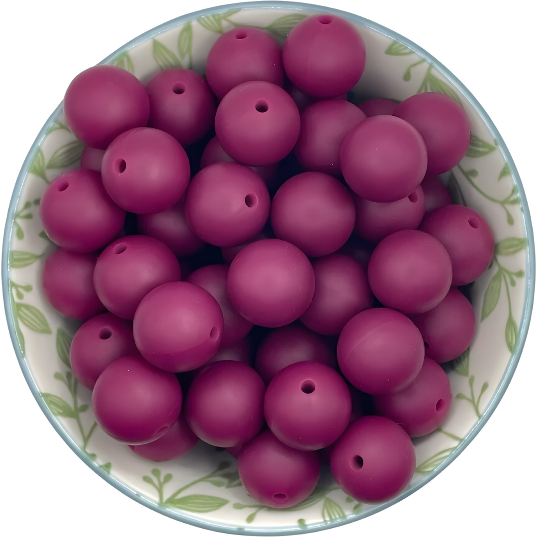 Siliconen kralen 15mm rode wijn