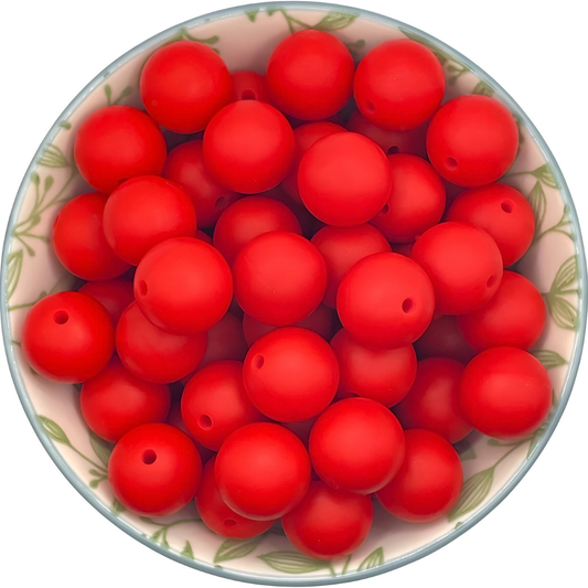Siliconen kralen 15mm rood