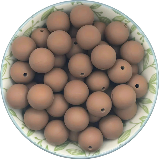 siliconen kralen koffie 15mm bruin