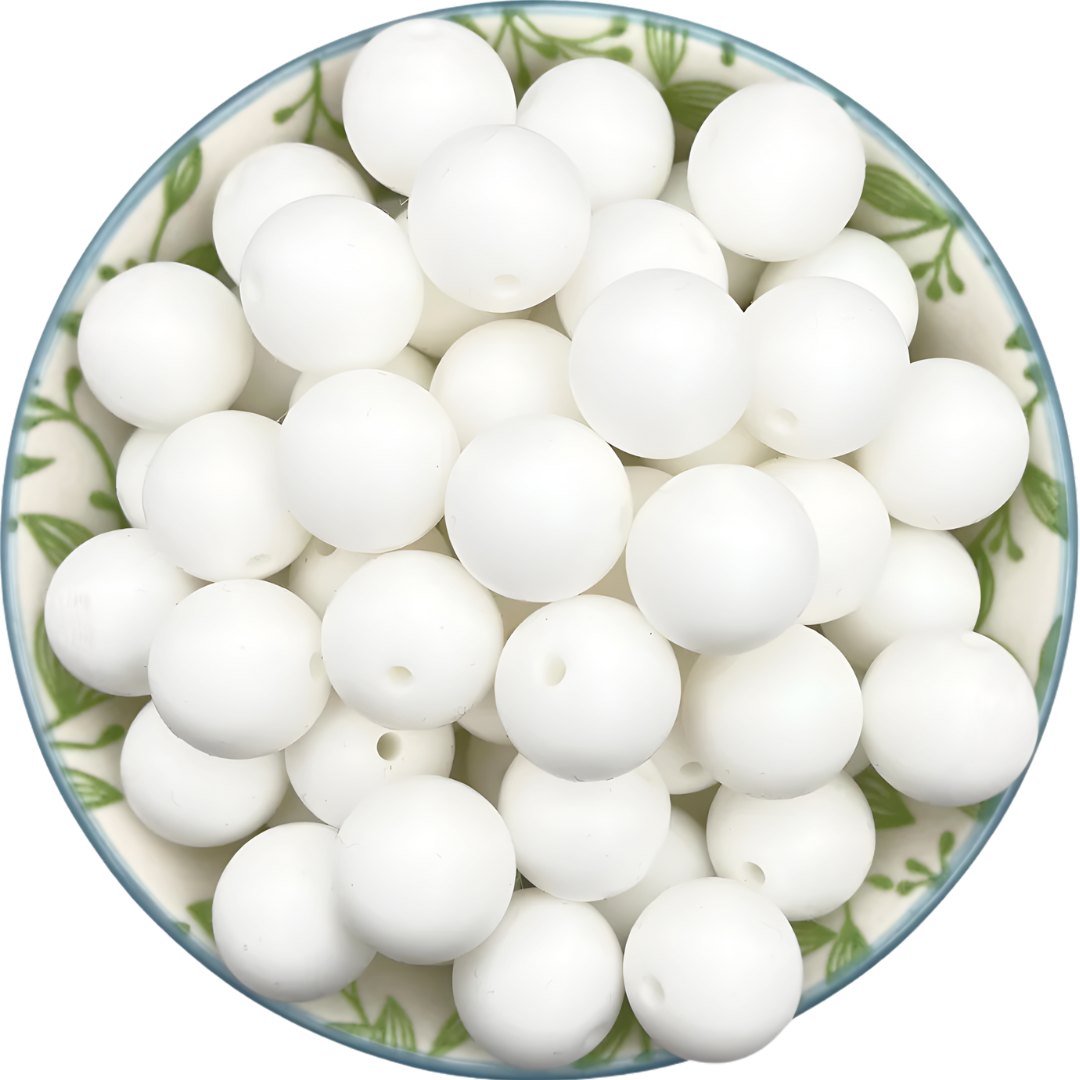 Siliconen kralen wit 15mm 