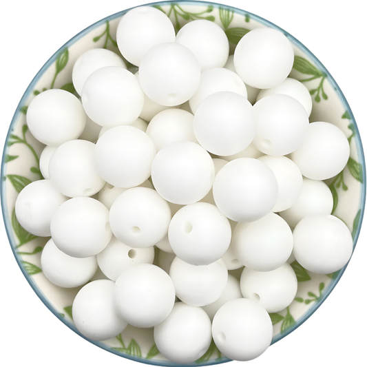 Siliconen kralen wit 15mm 