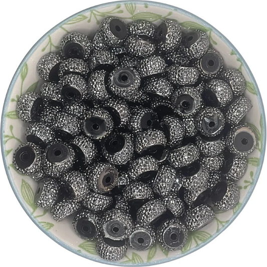 strass tussenschijfjes zwart hoog