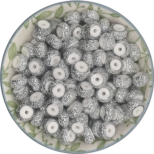 Tussenschijf Hoog Strass Zilver